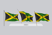 Set of Jamaica waving flags vector