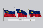 Set of Liechtenstein flags vector