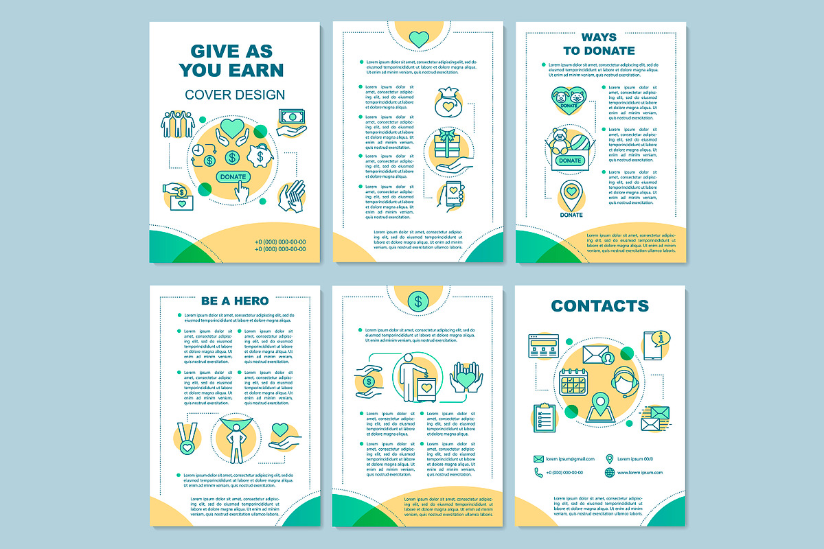Volunteering brochure template layou in Web Elements - product preview 8