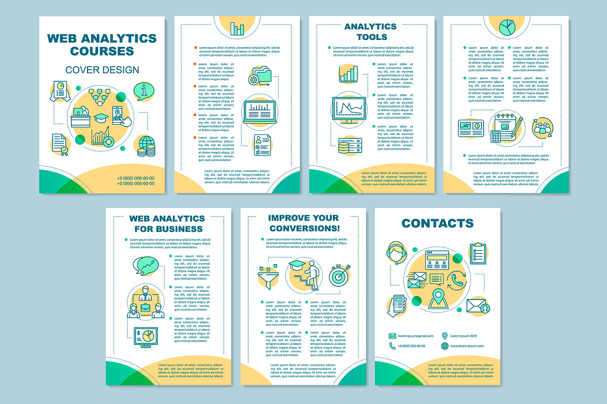 Web analytics brochure template in Web Elements - product preview 8