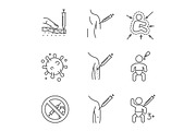 Vaccination and immunization icons
