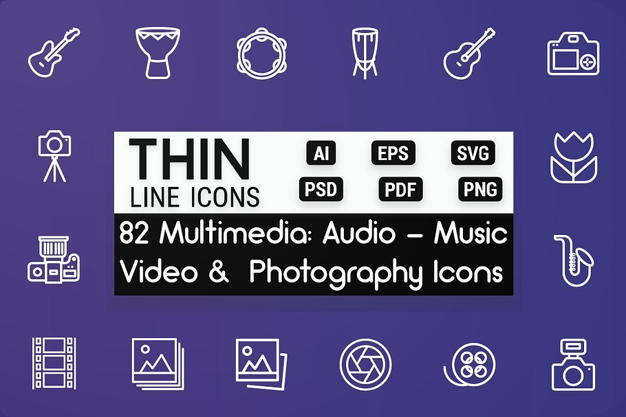 Media - Audio, Video & Photo Icons