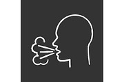 Coughing chalk icon