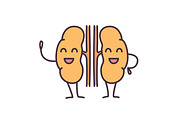 Smiling human kidneys emoji icons