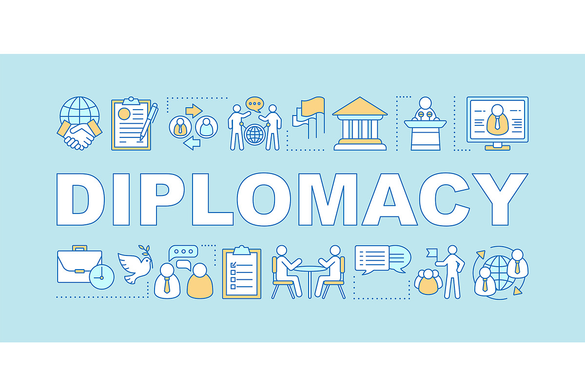 Diplomacy word concepts banner in Web Elements - product preview 8