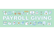 Payroll giving word concepts banner