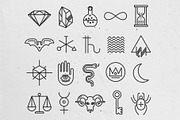 Alchemy Symbols Line Icons Pack