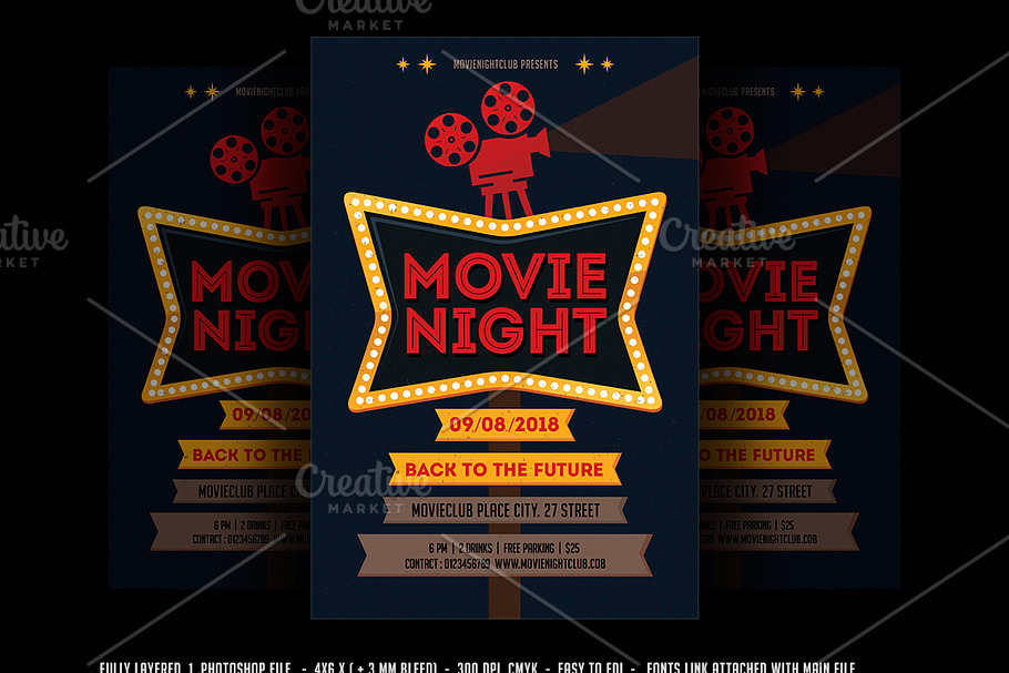 Movie Night Flyer in Flyer Templates - product preview 8