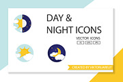 Day and night. Vector icons
