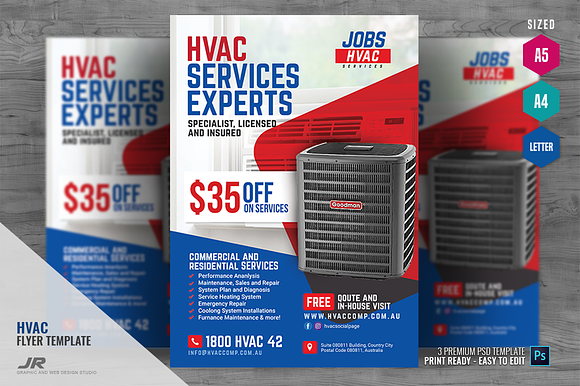 Heating and Cooling Service Flyer in Flyer Templates - product preview 4