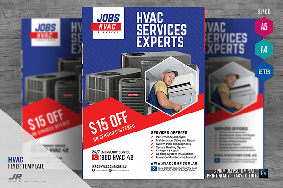 HVAC  Company Ads Flyer in Flyer Templates - product preview 4