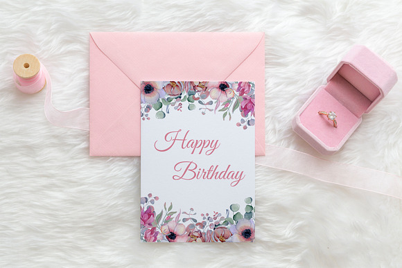 Mockup of 5" x 7" card-pink envelope in Product Mockups - product preview 2