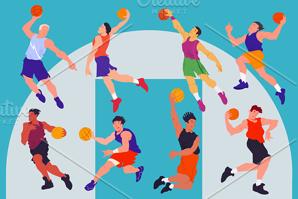 Basketballers in Illustrations - product preview 1