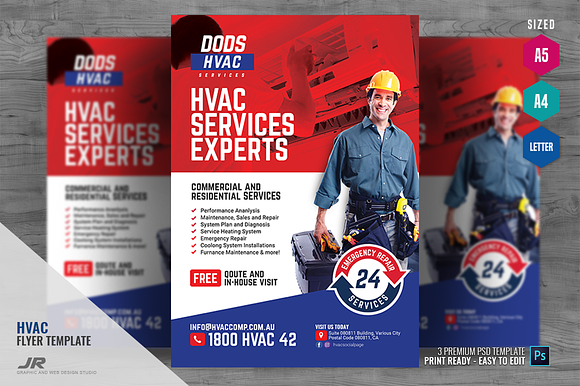 HVAC Experts Flyer in Flyer Templates - product preview 4