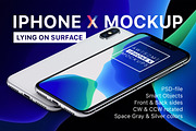 iPhone X Mockup - Lying On Surface
