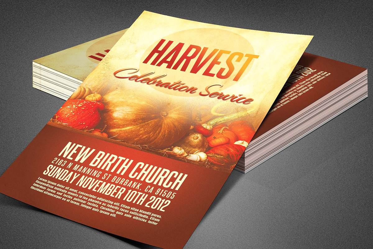 Harvest Church Flyer Template in Flyer Templates - product preview 8