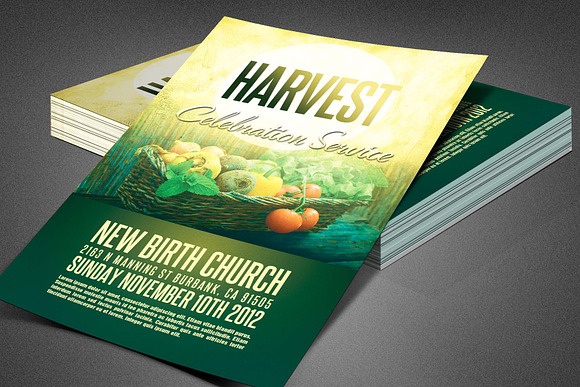 Harvest Church Flyer Template in Flyer Templates - product preview 1