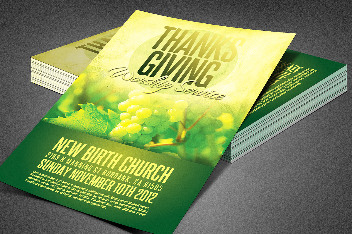 Thanksgiving Church Flyer Template in Flyer Templates - product preview 8