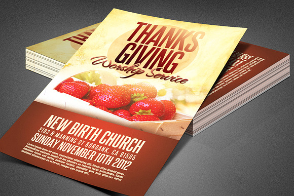 Thanksgiving Church Flyer Template in Flyer Templates - product preview 1