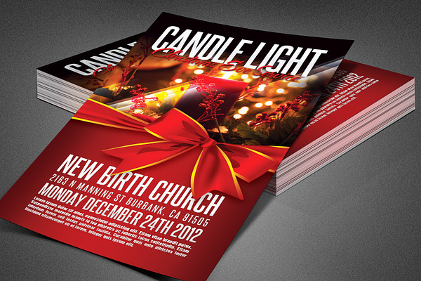 Candle Light Service Church Flyer