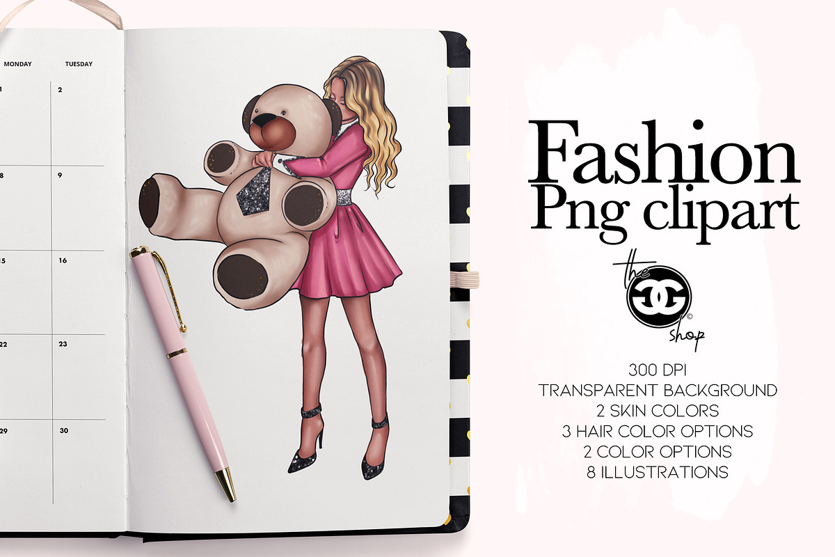 Fashion Png Planner Clipart in Illustrations - product preview 8