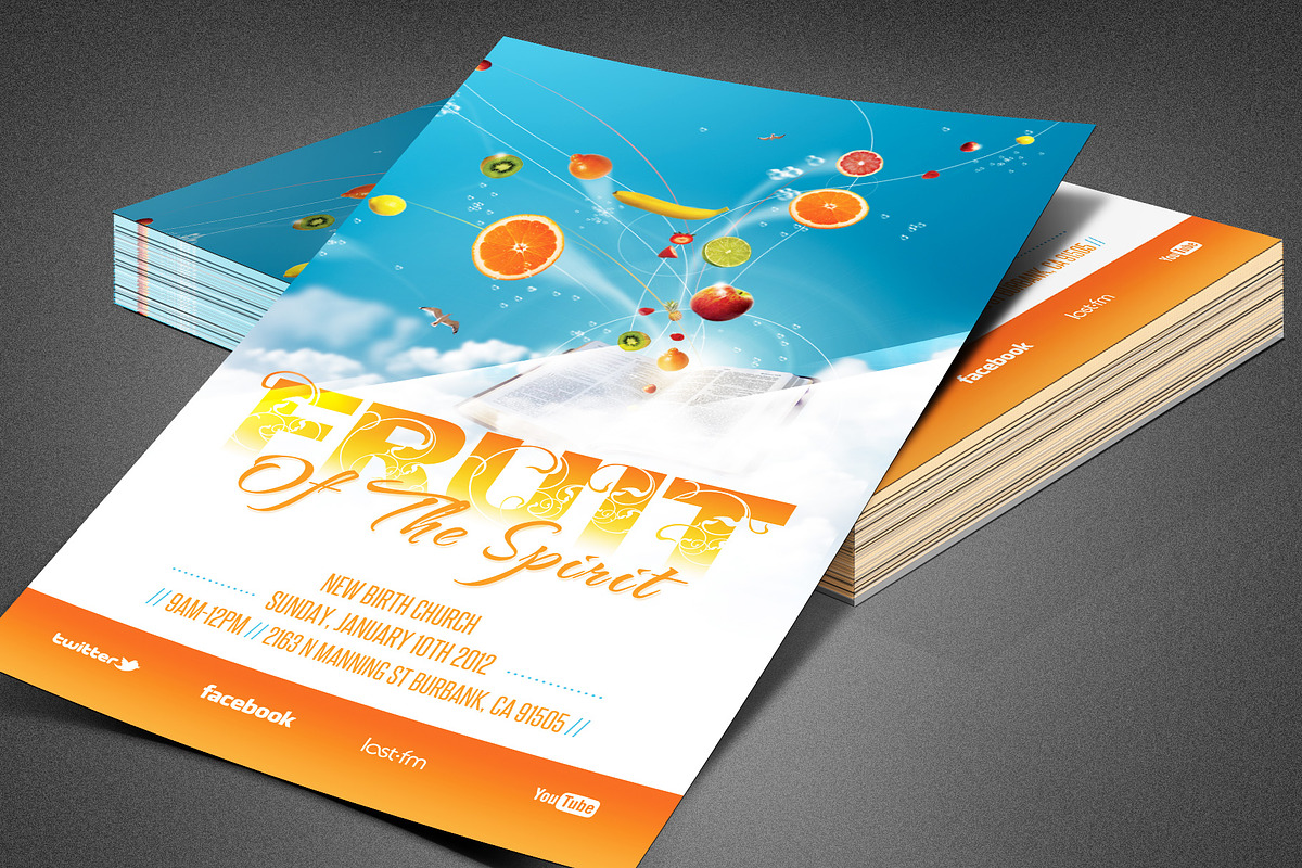 Fruit of the Spirit Church Flyer in Flyer Templates - product preview 8