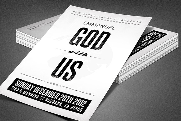 Emmanuel Christmas Church Flyer in Flyer Templates - product preview 1