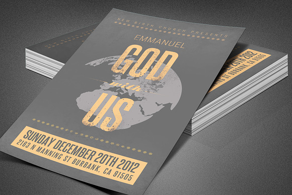Emmanuel Christmas Church Flyer in Flyer Templates - product preview 3