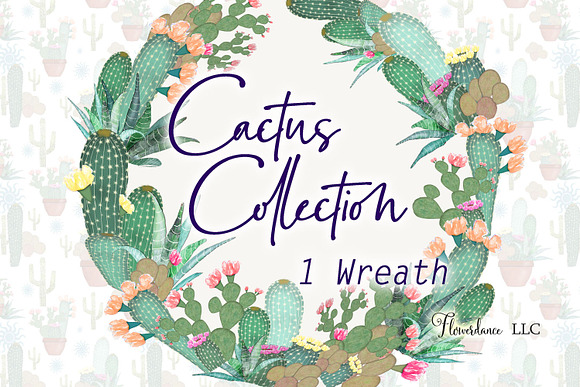 Watercolor Cactus Clipart Set in Illustrations - product preview 1