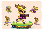 Ninja Girl 2D Game sprites