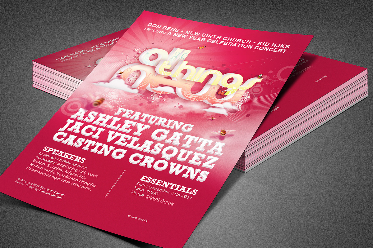 All Things New Church Flyer Template in Flyer Templates - product preview 8