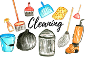 Watercolor Cleaning Clipart