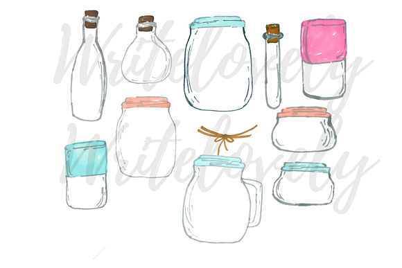 Hand Drawn Doodle Glass Jar in Illustrations - product preview 1