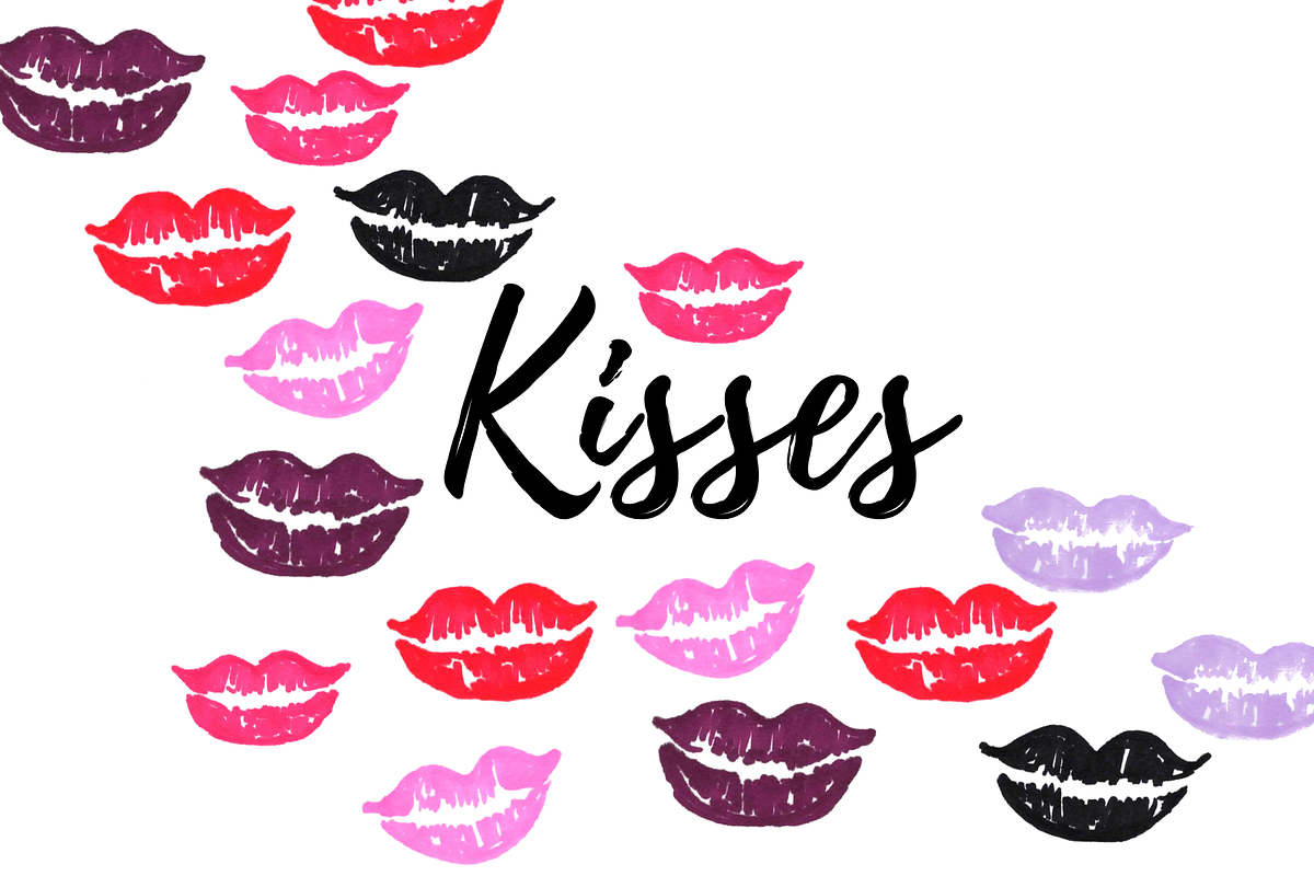 Hand Drawn Kiss Mark Clipart in Illustrations - product preview 8