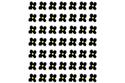 Black Cartoon Flowers Pattern
