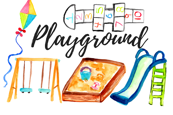 Watercolor Playground Clipart
