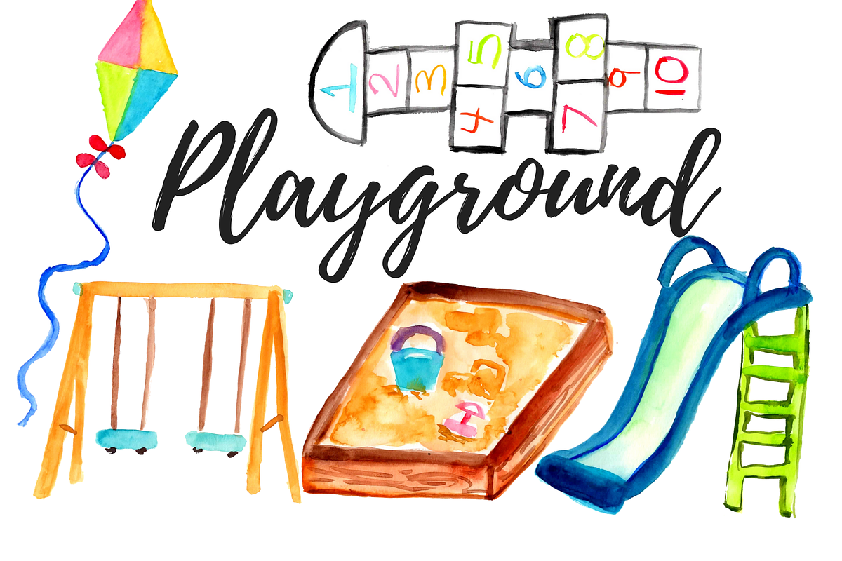 Watercolor Playground Clipart in Illustrations - product preview 8
