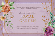 Royal garden - watercolor and gold