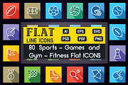 Sports, Games & Fitness Flat Icons