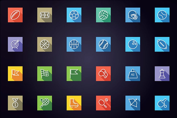 Sports, Games & Fitness Flat Icons in Icons - product preview 3