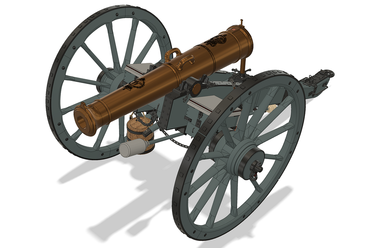 Blomefield Bronze 9-pr Gun c1810 in Weapons - product preview 8