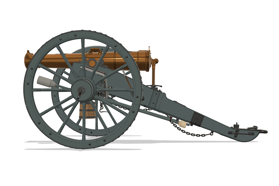 Blomefield Bronze 9-pr Gun c1810 in Weapons - product preview 2