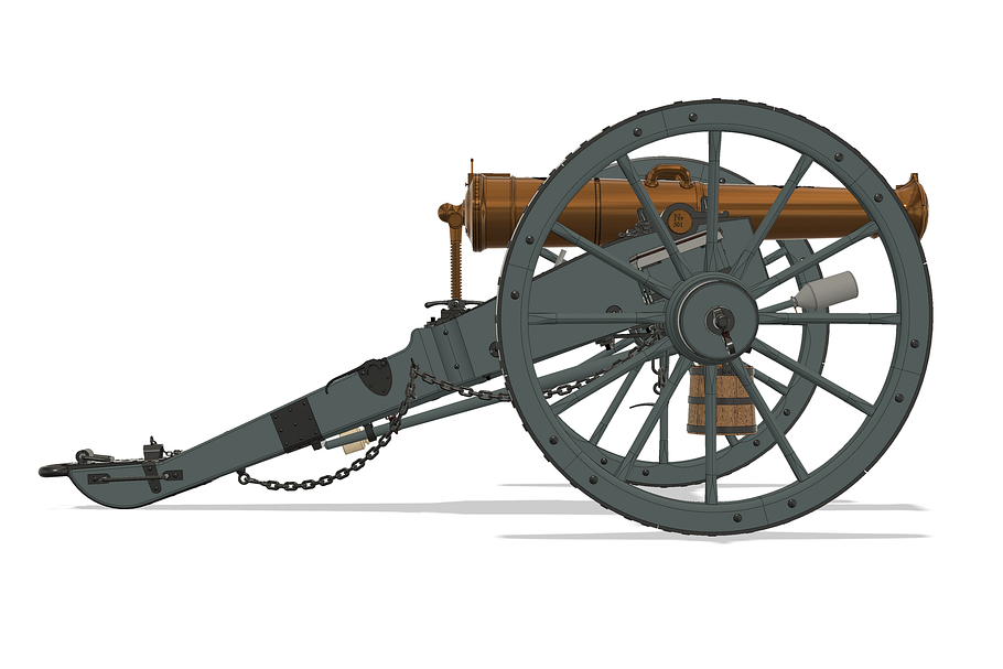 Blomefield Bronze 9-pr Gun c1810 in Weapons - product preview 3