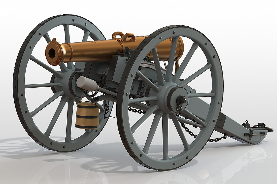 Blomefield Bronze 9-pr Gun c1810 in Weapons - product preview 5
