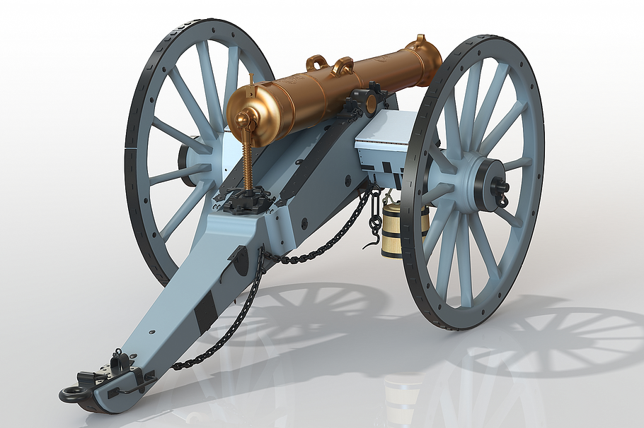 Blomefield Bronze 9-pr Gun c1810 in Weapons - product preview 7