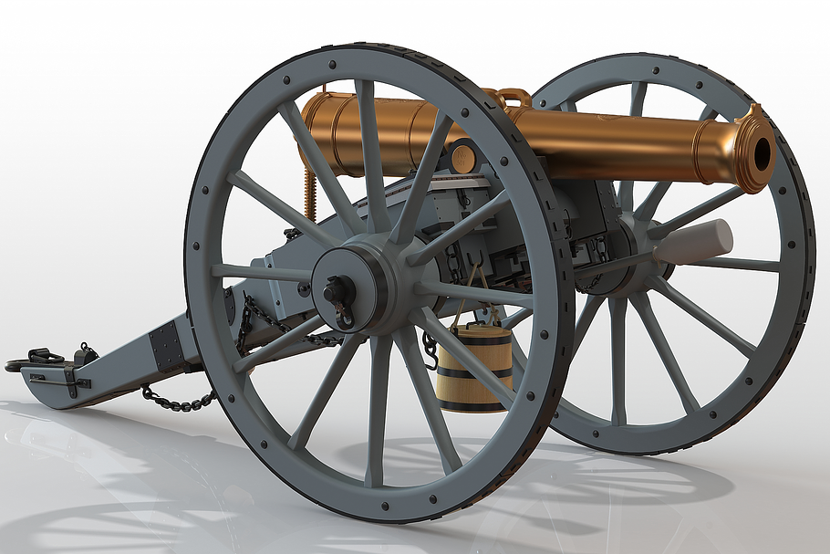 Blomefield Bronze 9-pr Gun c1810 in Weapons - product preview 9