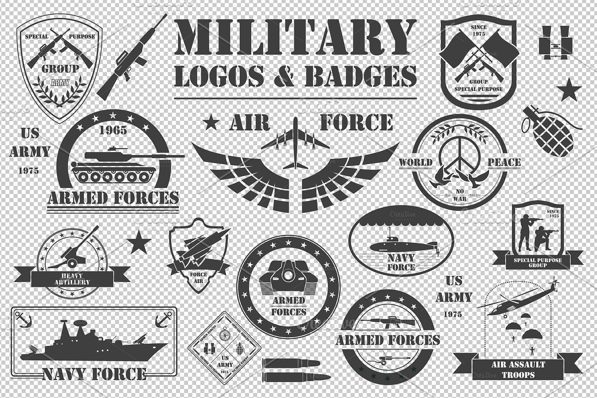 Military template, logos | Custom-Designed Illustrations ~ Creative Market