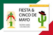 Fiesta & Cinco De Mayo. Vector icons