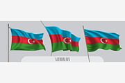 Set of Azerbaijan flags vector
