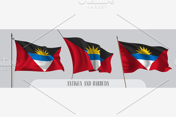Antigua and Barbuda flags vector